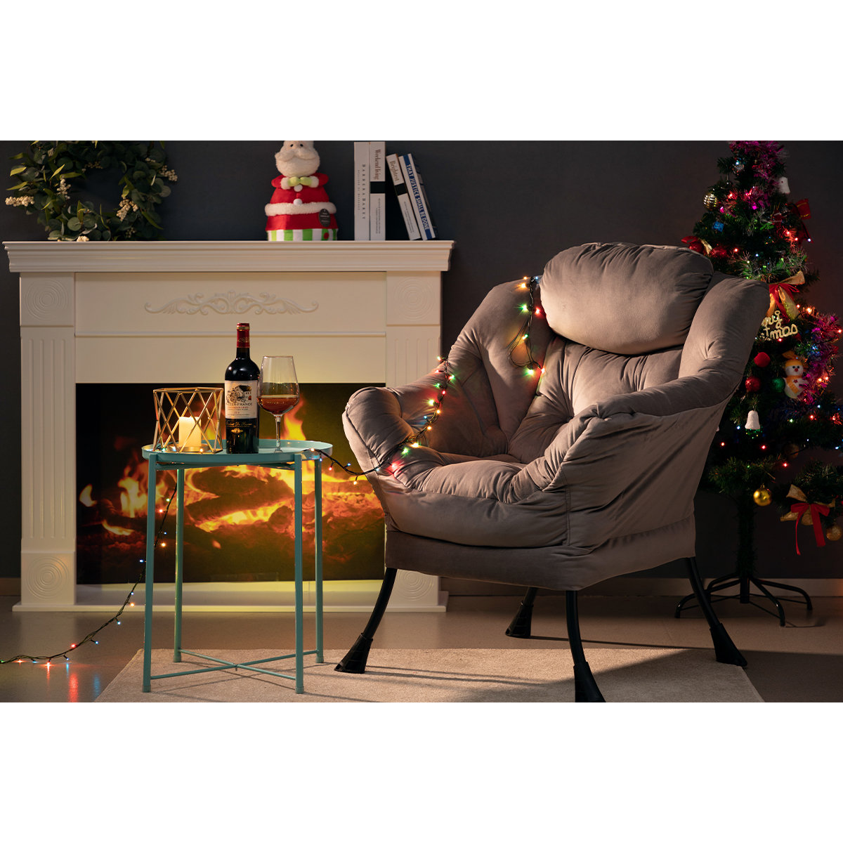 Biranna 31.5" Wide Modern Lazy Chair, Thick Padded Cozy Lounge Chair with Armrest